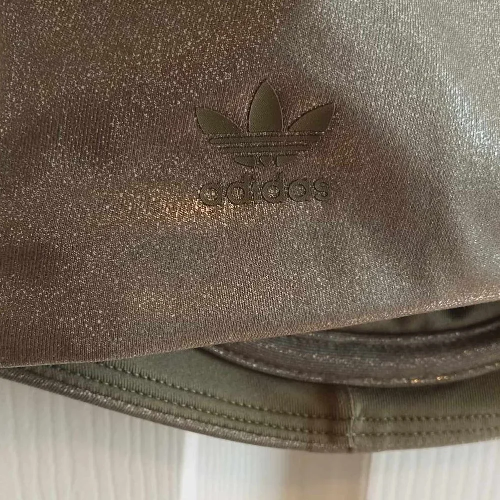 Adidas Ivy Park | Metallic Olive Green Swim Top with Cut Out & Open Mes… - Picture 7 of 14
